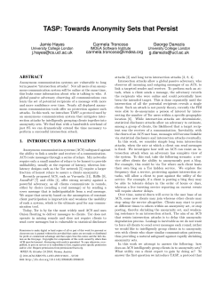 TASP: Towards Anonymity Sets that Persist