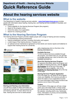 HSO Quick Reference Guide - Public