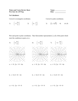 Polars and Vector Review Sheet Name: Pre