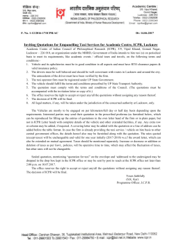 F. No. 1-12/2016-17/ICPR/AC Dt: 14.06.2017 Inviting Quotations for