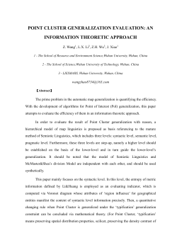 POINT CLUSTER GENERALIZATION EVALUATION