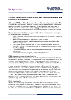 Scalable, mobile Tetra radio solutions with satellite connection and
