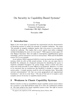 On Security in Capability
