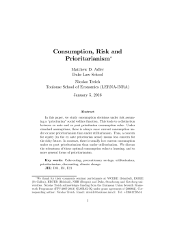 Consumption, Risk and Prioritarianism