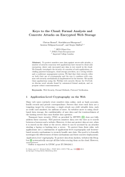 Keys to the Cloud: Formal Analysis and - Antoine Delignat