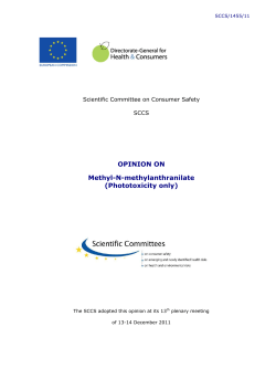 Opinion of the Scientific Committee on Consumer Safety on methyl
