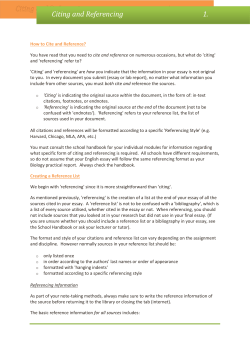 Citing and Referencing 1. - University of St Andrews