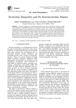 Economic Inequality and Its Socioeconomic Impact