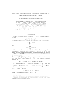 THE JOINT DISTRIBUTION OF Q