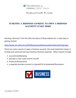 Starting a Business? Visit the Ohio Secretary of State website for a