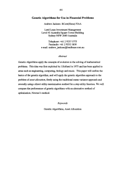 Genetic Algorithms for Use in Financial Problems
