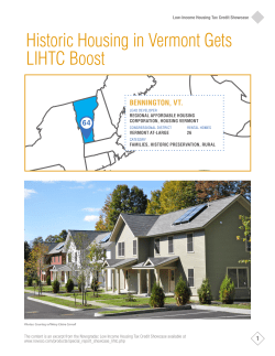 Historic Housing in Vermont Gets LIHTC Boost