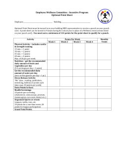 Employee Wellness Committee - Incentive Program Optional Point