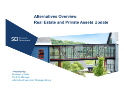 Alternatives Overview Real Estate and Private Assets Update