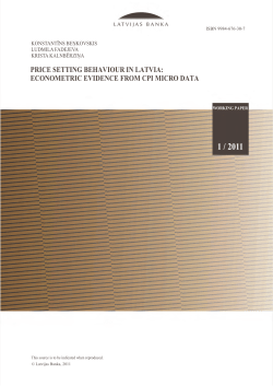 Price Setting Behaviour in Latvia: Econometric
