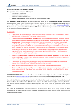 Richiesta del Servizio di Certificazione