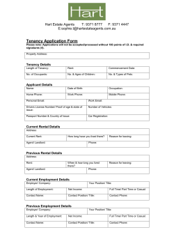 Tenancy Application form