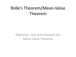 Rolle`s Theorem/Mean-Value Theorem