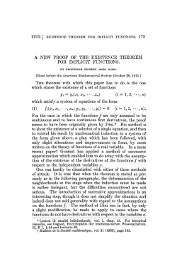 A NEW PROOF OF THE EXISTENCE THEOREM