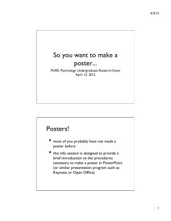 So you want to make a poster... Posters!