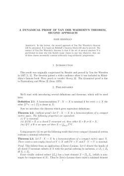A DYNAMICAL PROOF OF VAN DER WAERDEN`S THEOREM