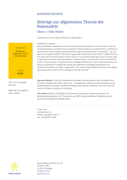 Beitr&auml;ge zur allgemeinen Theorie der Rationalit&auml;t