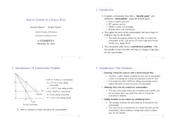 How to Commit to a Future Price 1. Introduction 1. Introduction&mdash;A