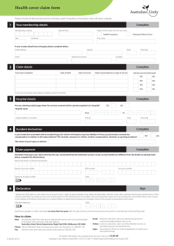 Health cover claim form