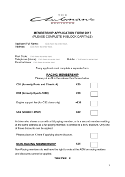 M`ship form - The Clubmans Register