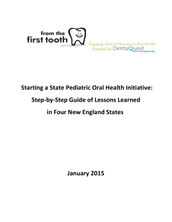 Starting a State Pediatric Oral Health Initiative