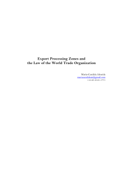 Export Processing Zones and the Law of the World Trade Organization