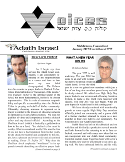SHALIACH TZIBUR WHAT A NEW YEAR HOLDS