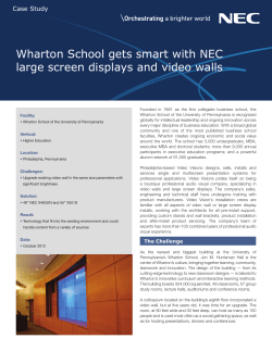 Wharton School gets smart with NEC large screen displays and