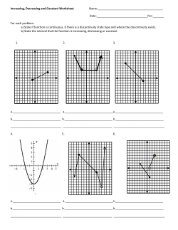 Increasing, Decreasing and Constant Worksheet Name: Date: