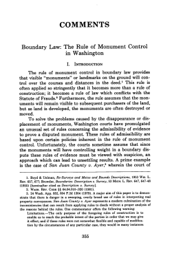 Boundary Law: The Rule of Monument Control in Washington
