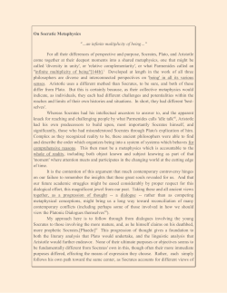 On Socratic Metaphysics - Juliana Paradise Hunt Home