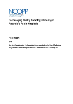 Encouraging Quality Pathology Ordering in Australia`s Public Hospital