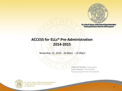 2014-2015 ACCESS Pre-Administration