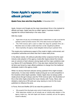 Does Apple`s agency model raise eBook prices?