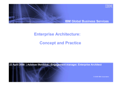 Enterprise Architecture - theory and practice