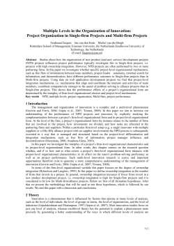 Multiple Levels in the Organization of Innovation: Project - PUC-SP