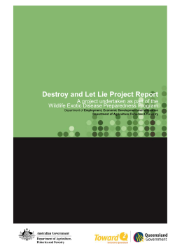 Destroy and Let Lie Project Report July 2011