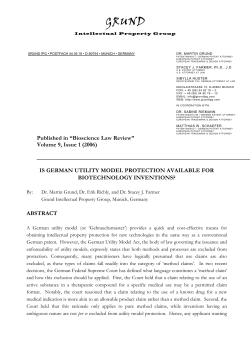 German Utility Model Protection, BSLR, 2006
