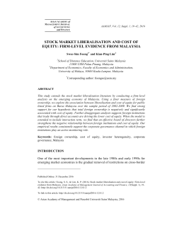 stock market liberalisation and cost of equity: firm-level