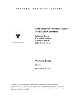 Management Practices Across Firms and Countries Working Paper