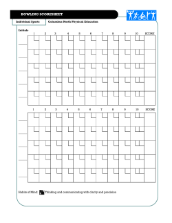 Bowling Score Sheet