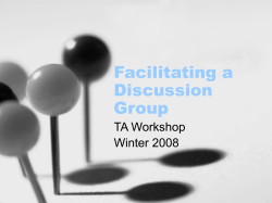 Facilitating a Discussion Group
