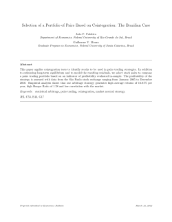 Selection of a Portfolio of Pairs Based on Cointegration