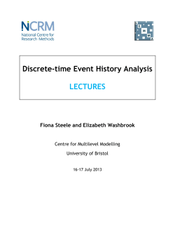 Discrete-time Event History Analysis LECTURES