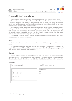 Problem E: Can`t stop playing